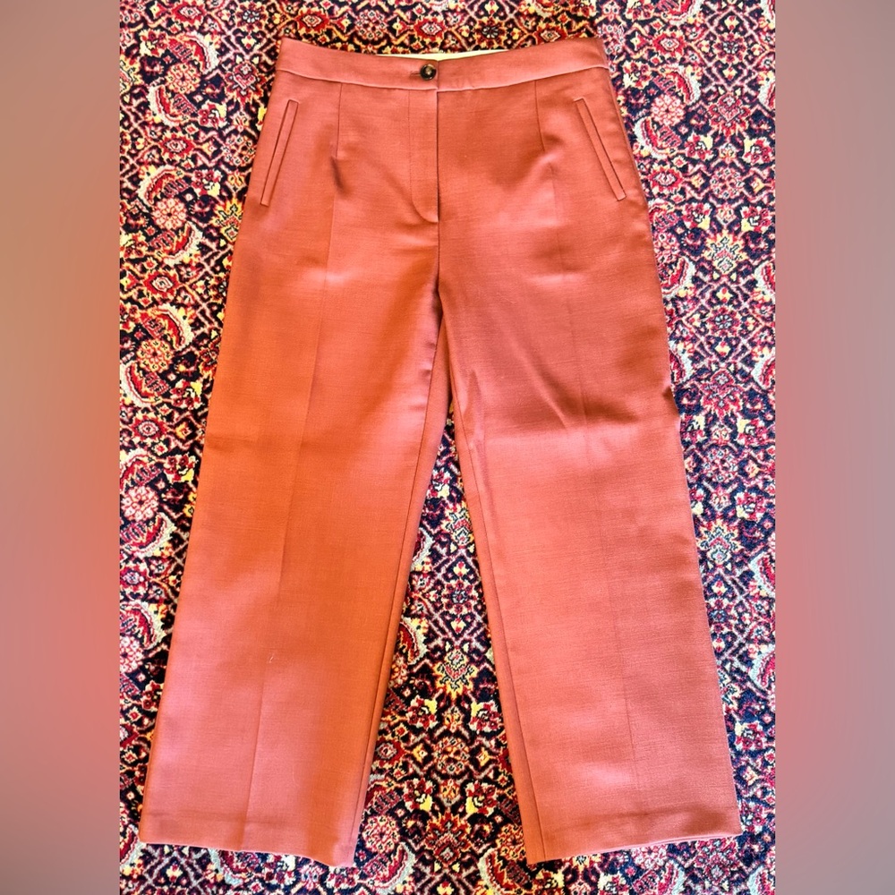 Sezane Martin Crop Trousers Hazelnut - Size 10
